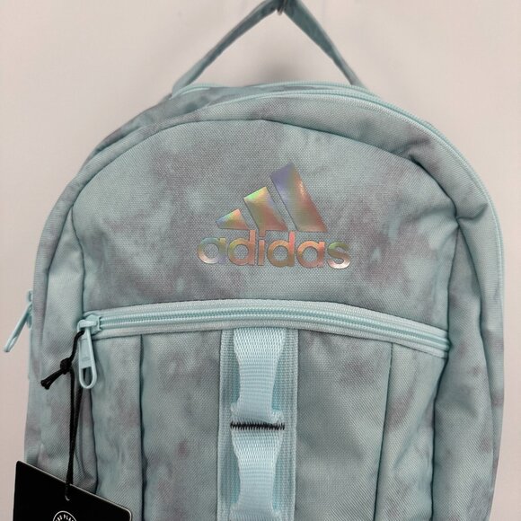 adidas Stratton II Backpack in Light Blue/Gray Large School Bag Fits 17" Laptop - Picture 9 of 13